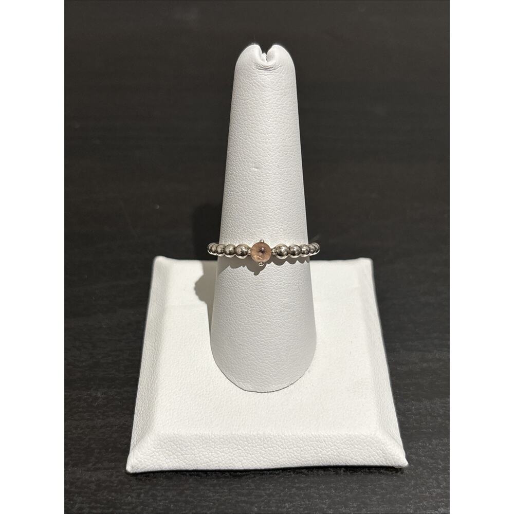 Genuine Pandora ALE S925 June Light Amethyst Birthstone Beaded Ring Size 58 (8.5